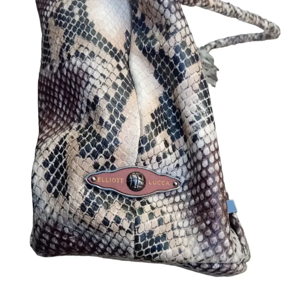 Elliott Lucca leather snakeprint purse